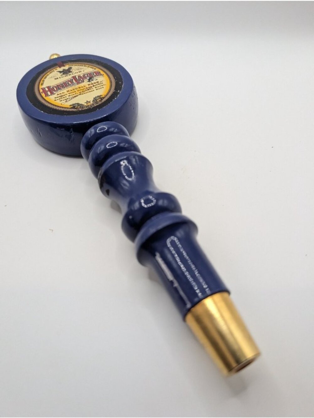 Michelob Honey Lager Tap Handle Navy Blue Approx 9in Wood Draft Beer RARE - Picture 3 of 5